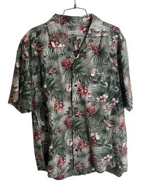 Outerknown Shirt Men's Green Button Up Short Sleeve Hawaiian L